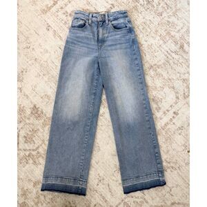 Universal Thread Light Wash High Rise Wide Leg Raw Hem Jeans Women's 0S